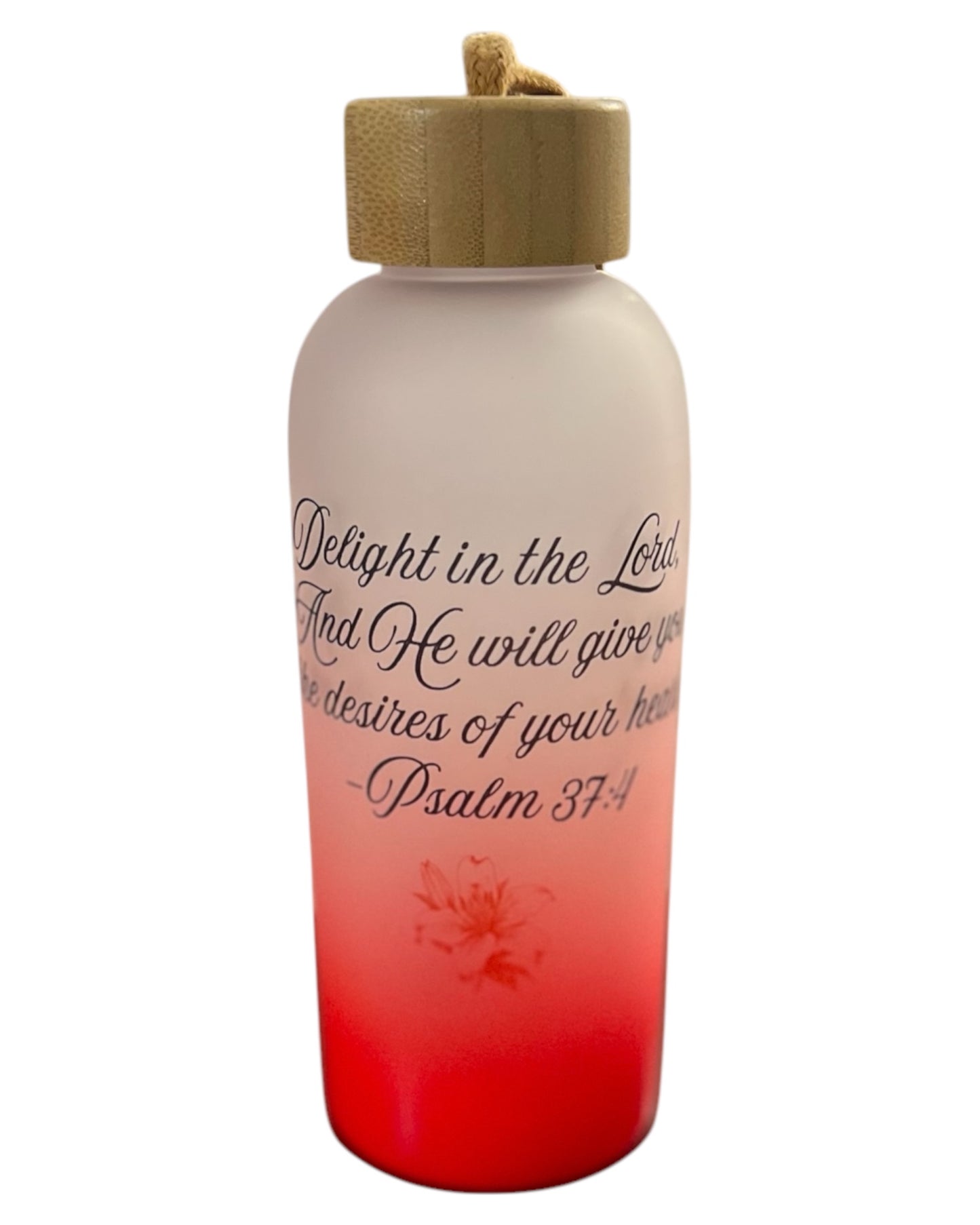 Red frosted bottle