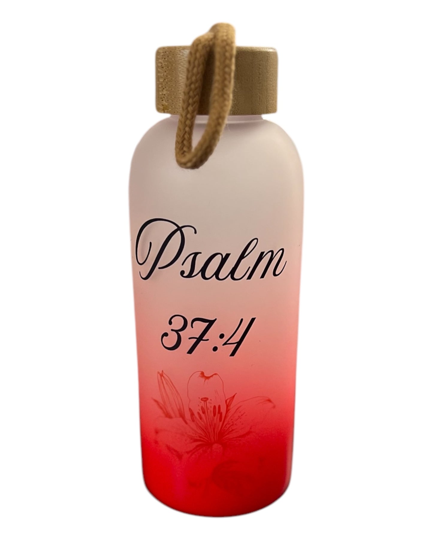 Red frosted bottle