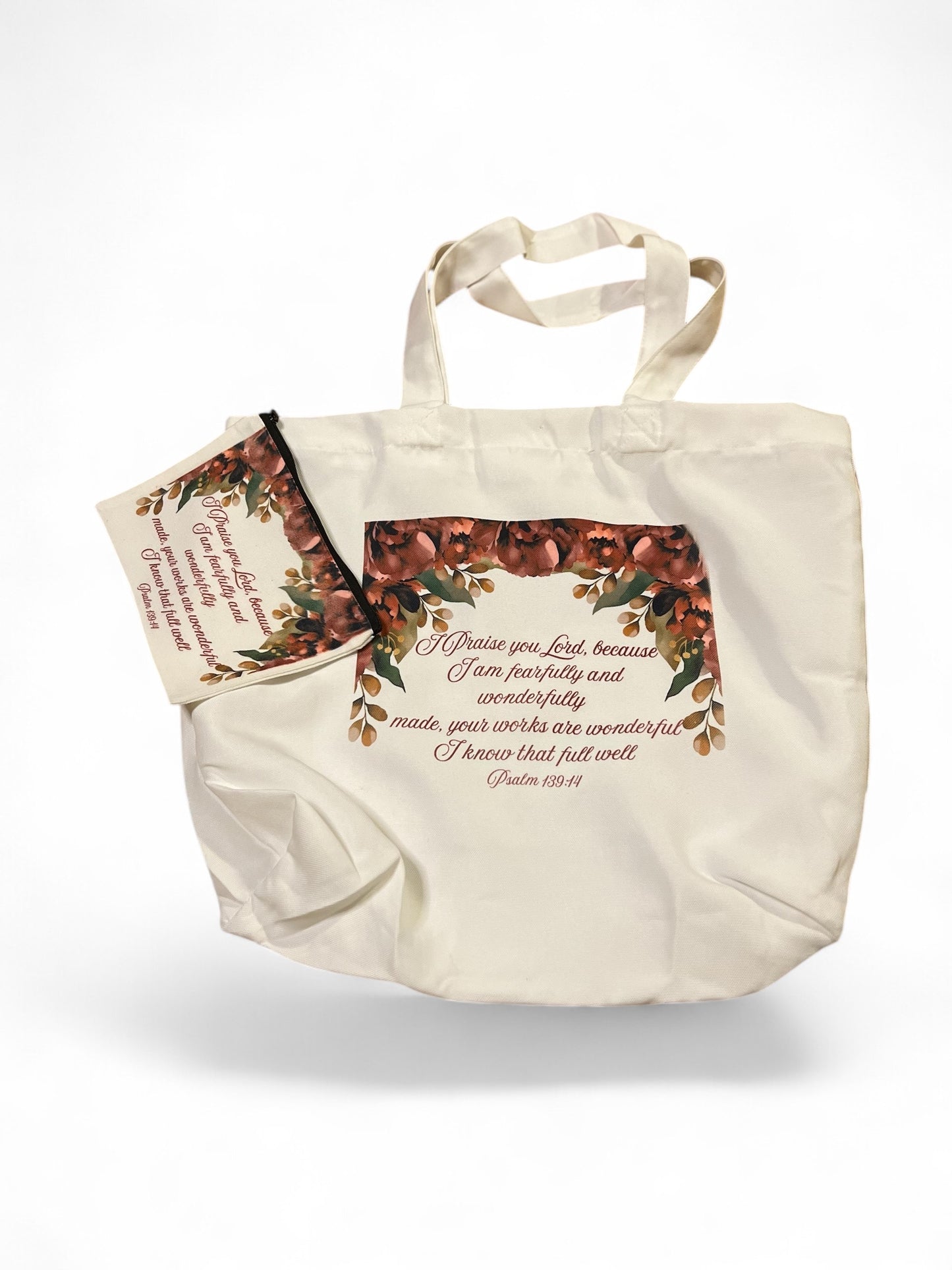 Personalized Canvas bag and small accessories bag gift set