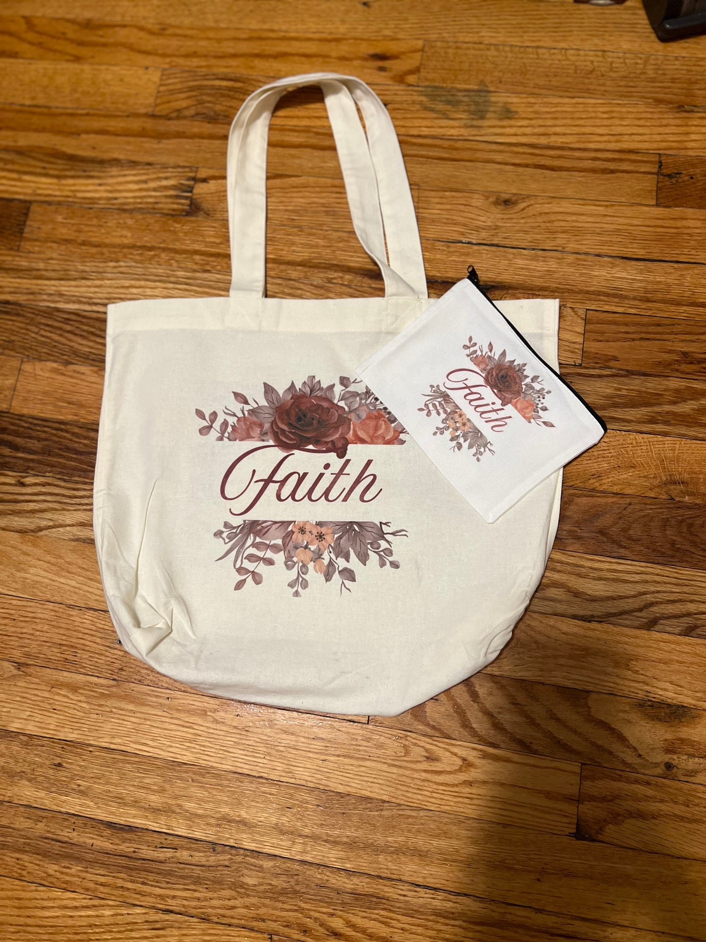 Personalized Canvas bag and small accessories bag gift set