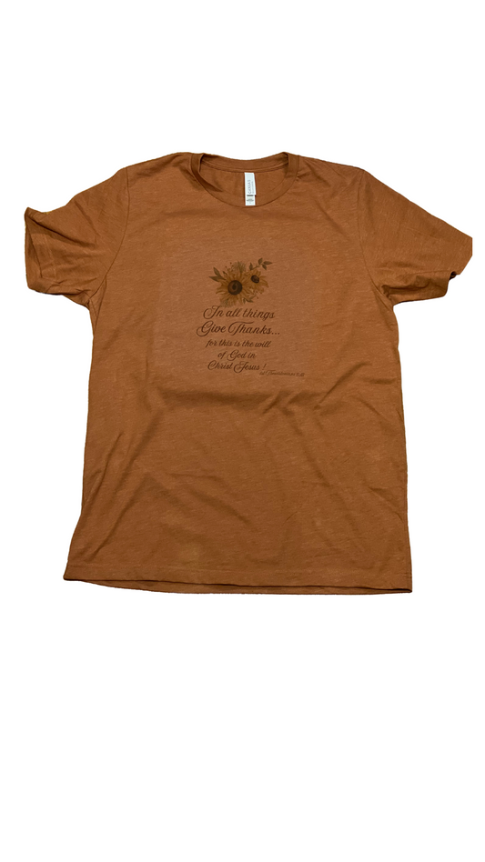 Heather orange Thanksgiving T-shirt
