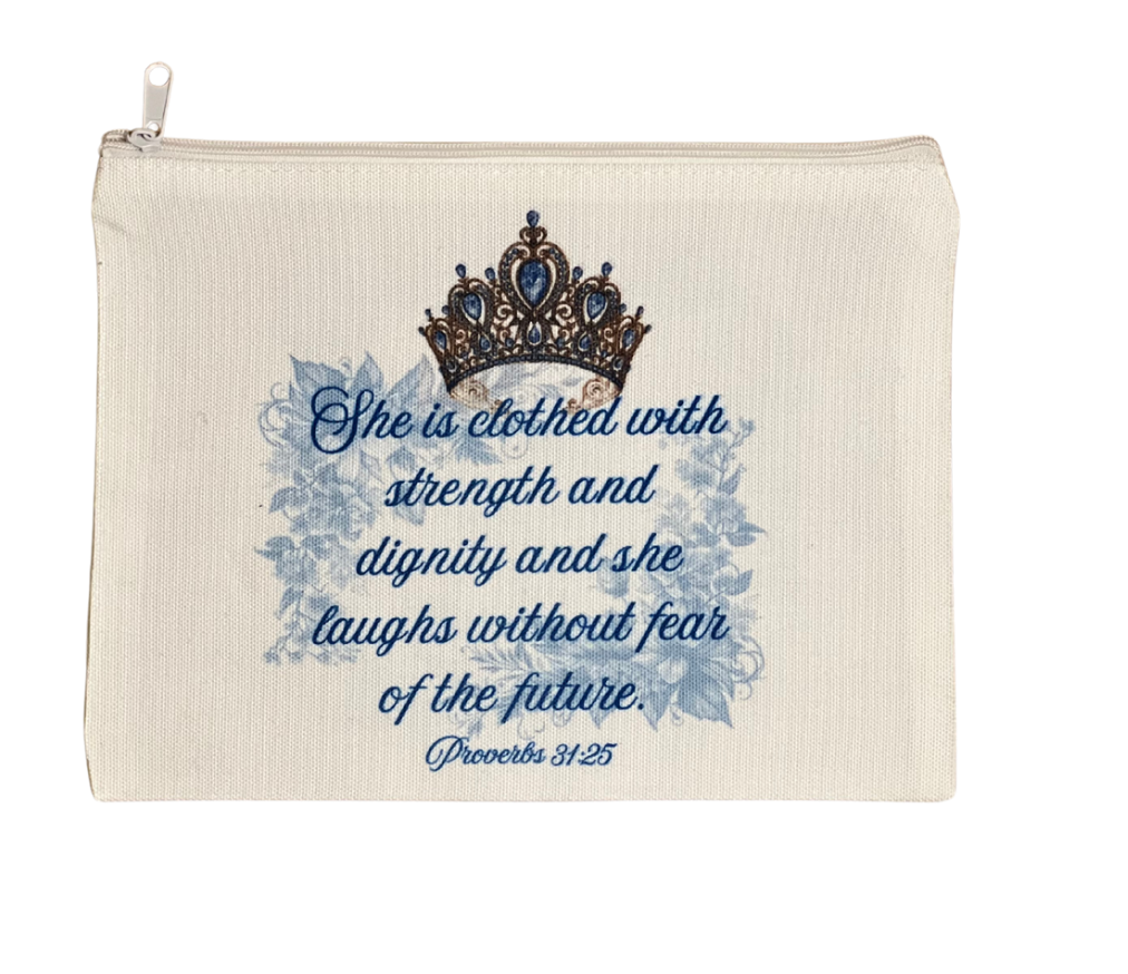 Proverbs 31:25 Small canvas wallet bag