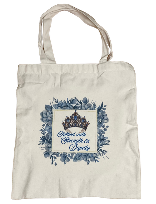 Proverbs 31:25 Crown tote bag