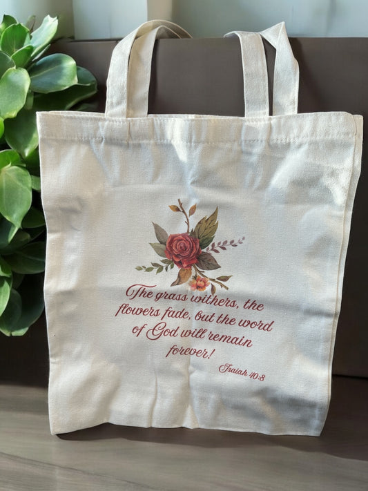 Isaiah 40:8 Tote bag (Bulk orders 10ct-80ct)